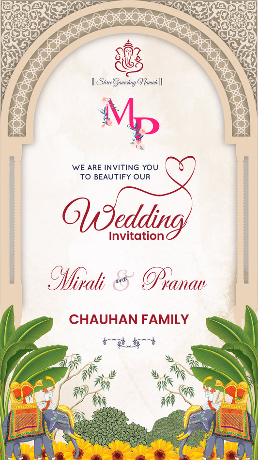 Indian Tradition PDF Invitation without Caricature - CODE WV14011