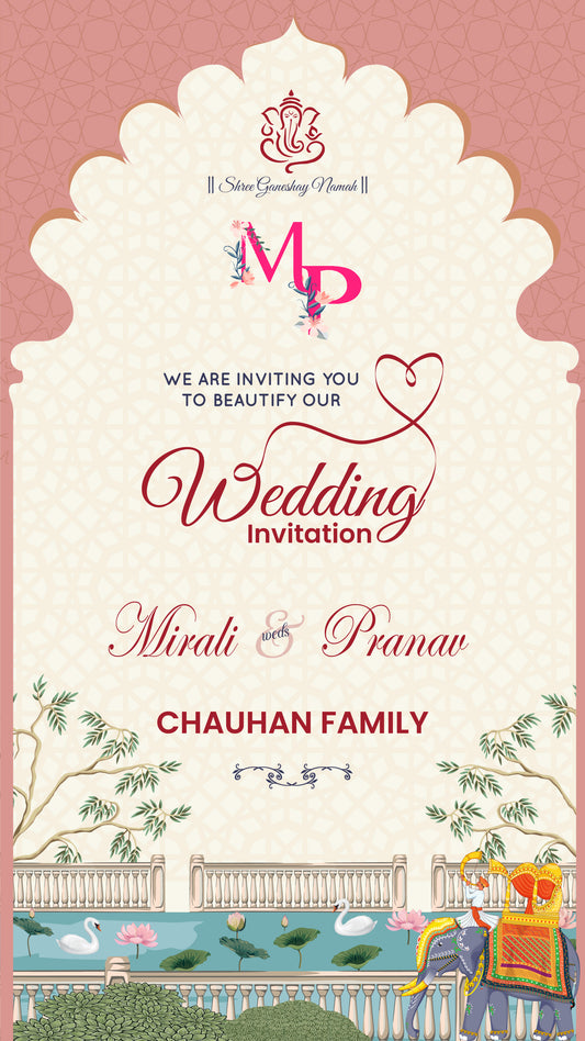 Luxurious PDF Invitation without Caricature - CODE WV14012