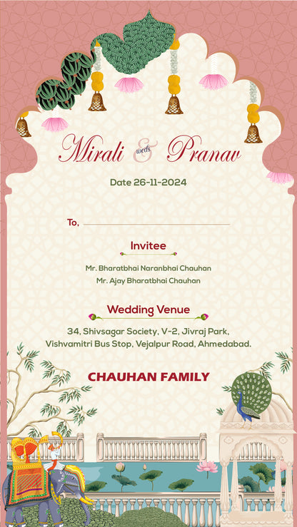 Luxurious PDF Invitation without Caricature - CODE WV14012