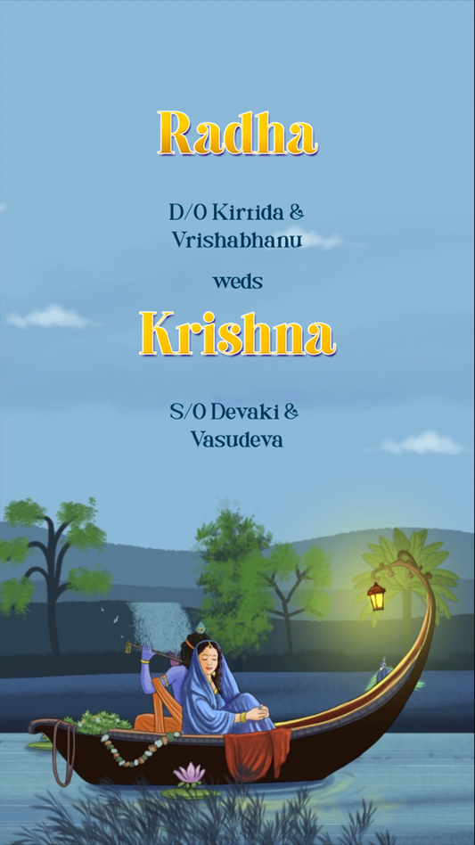 Krishna Boat Theme Video Invitation