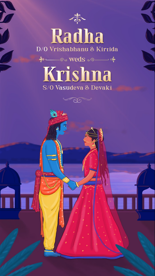 Radha-Krishna Love Wedding Invitation